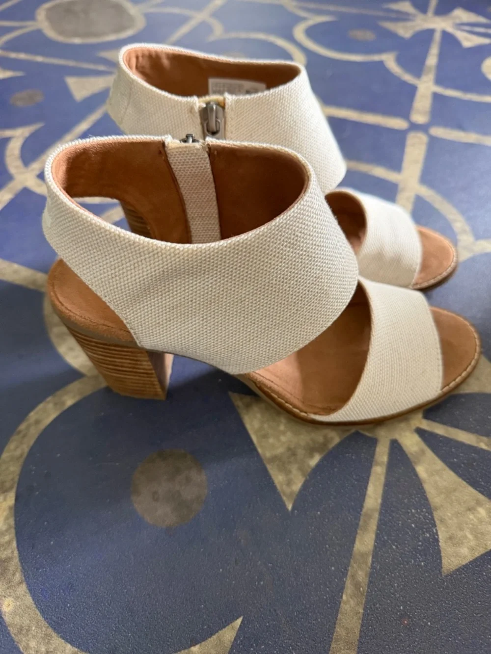 Toms Linen Heeled Sandals
